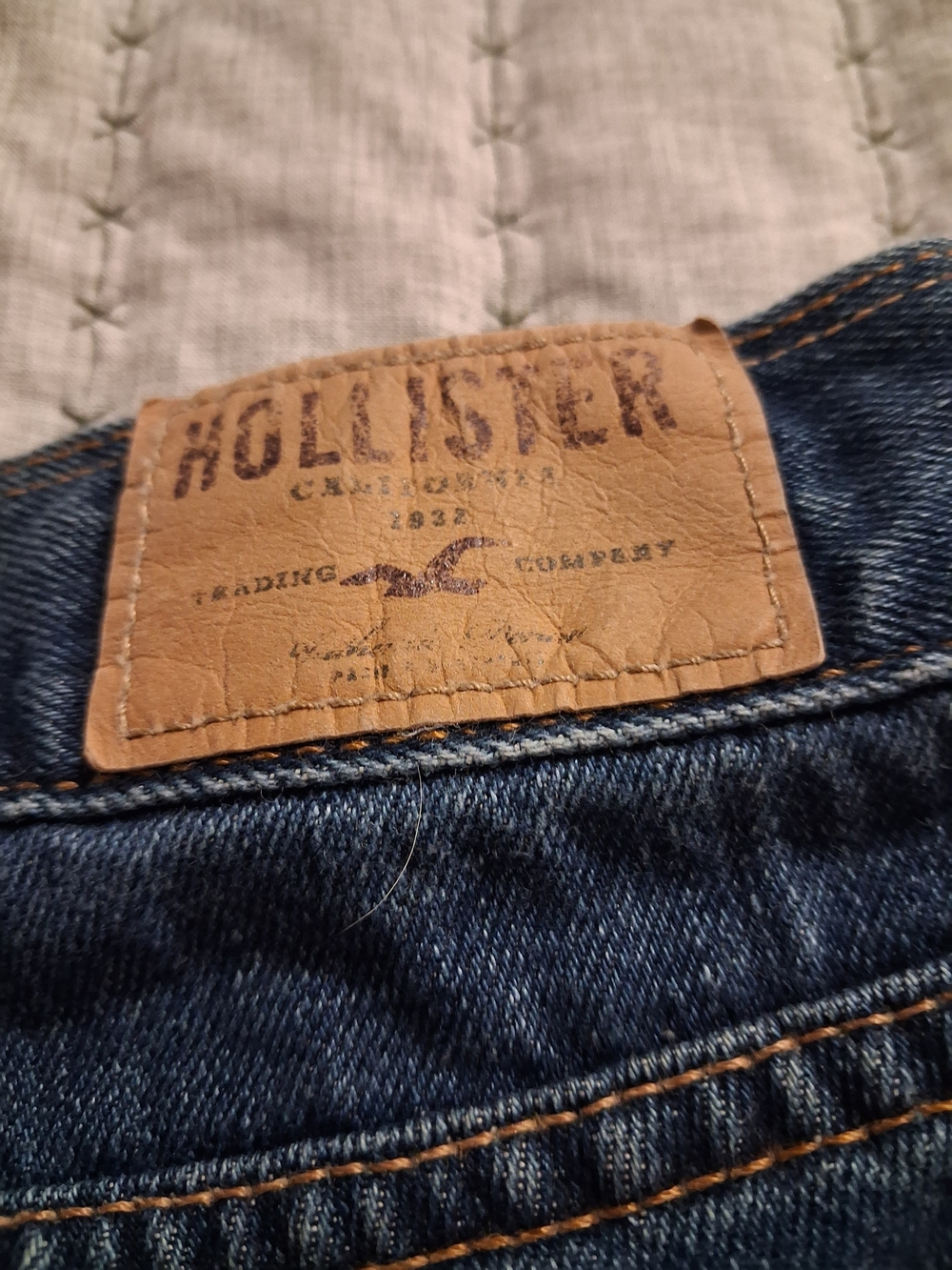 Hollister Rolled Hem Distressed Denim Shorts - Blue - Picture 5 of 6